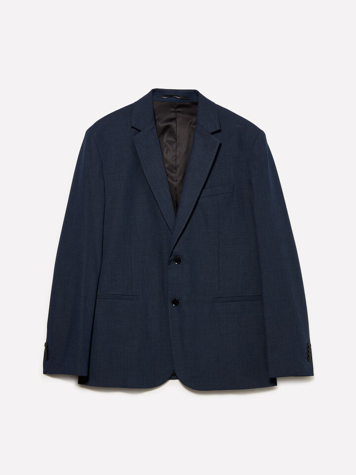 Dark blue textured blazer - men's blazers - Dark Blue | Sisley image number 1